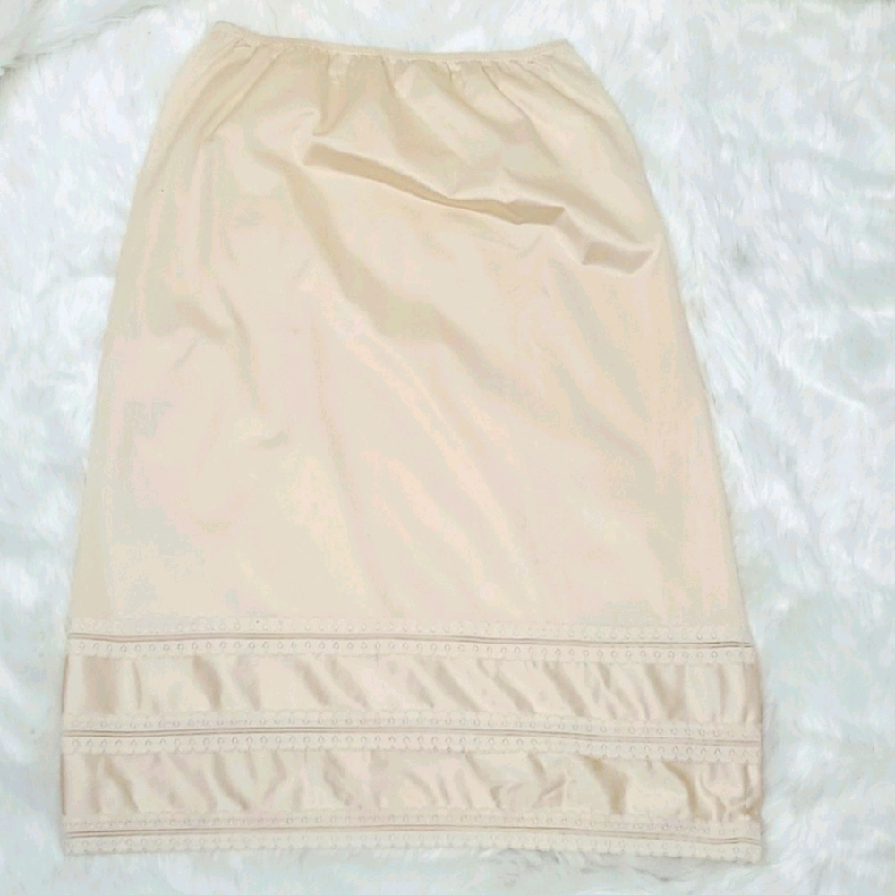 Vintage Sliperfection half slip lace cream women size S/M